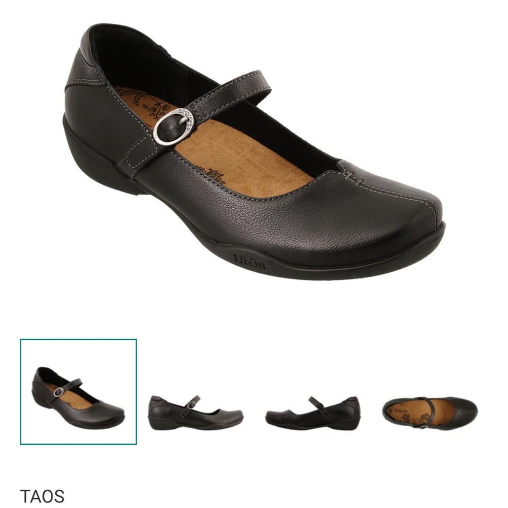 Taos Footwear Black Mary Jane Strap Flat